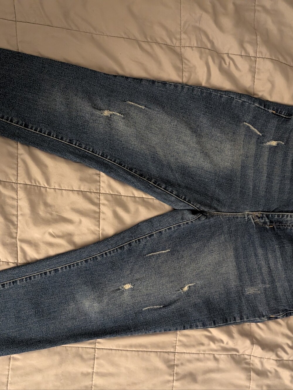 Nicole Miller Mid Wash Distressed Skinny Jeans